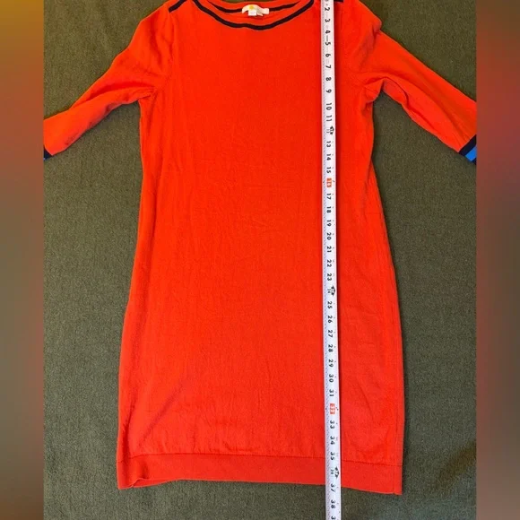 Boden Orange sweater Dress with Striped Sleeves UK 16, US 12 - Picture 7 of 14